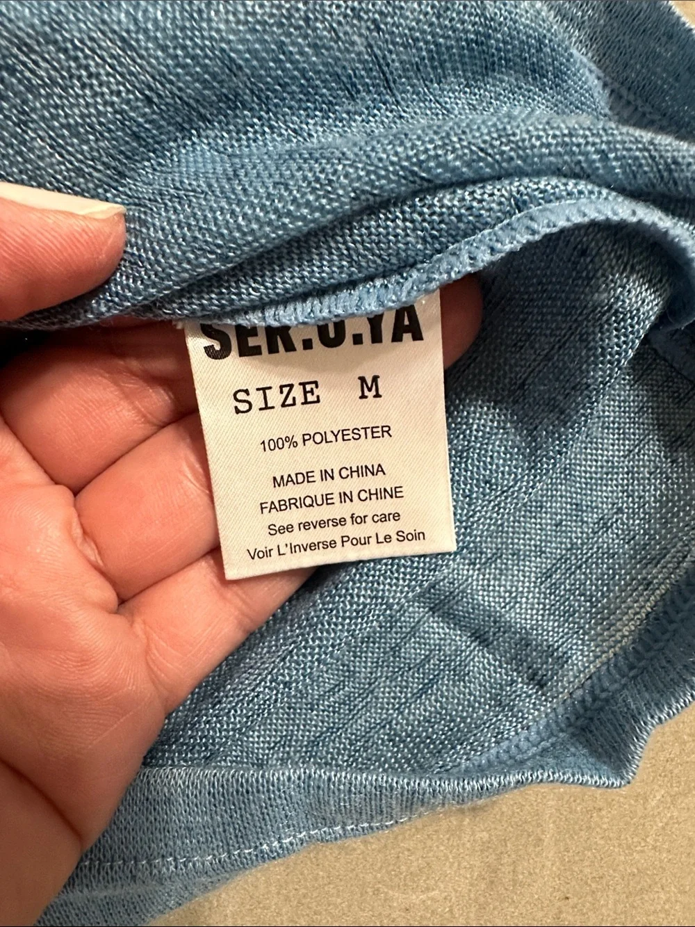 SER.O.YA Men's Heather Blue Swim Tank M *small flaw*